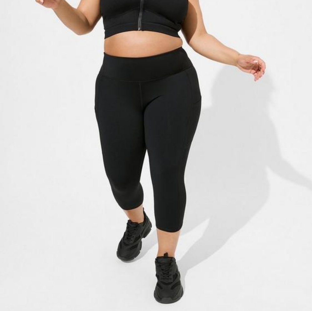 Torrid High Rise Performance Core Capri Active Legging Side Pockets…
